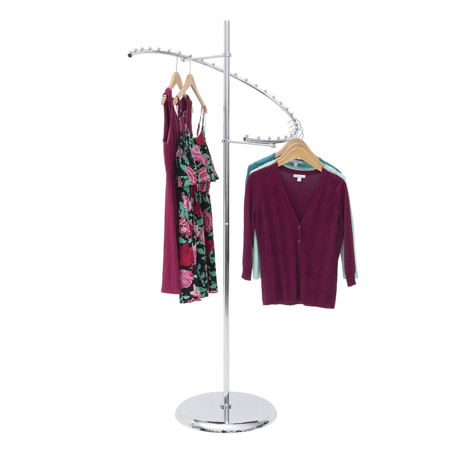 NAHANCO K29 Heavy Duty Chrome Spiral Retail Costumer Garment Rack, Displays 29 Garments (1 Each)