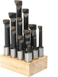 Precision Collets Lathe Chuck Tool 12pcs 18mm Shank F1 Boring Bar Set for 3 Inch Boring Head Carbide Tipped Milling Tool for CNC Engraving Machine & milling Lathe Tool