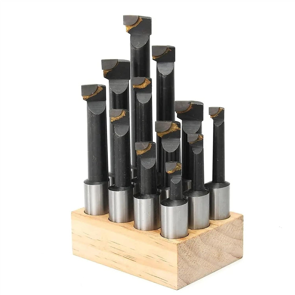 Lathe blade,12pcs 18mm Shank F1 Boring Bar Set for 3 Inch Boring Head Carbide Tipped Milling Tool Milling Lathe Tool