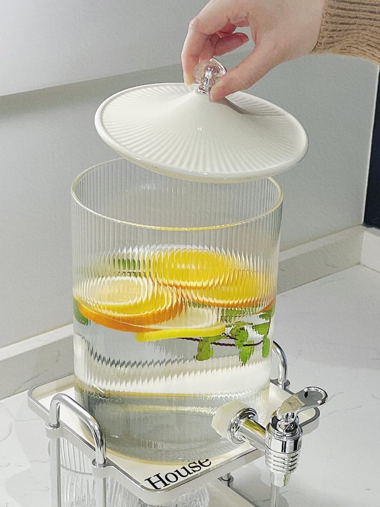 Beverage Serveware Glass cold kettle with faucet high temperature resistant household 3.5L large capacity kettle fruit teapot set Water Carafe