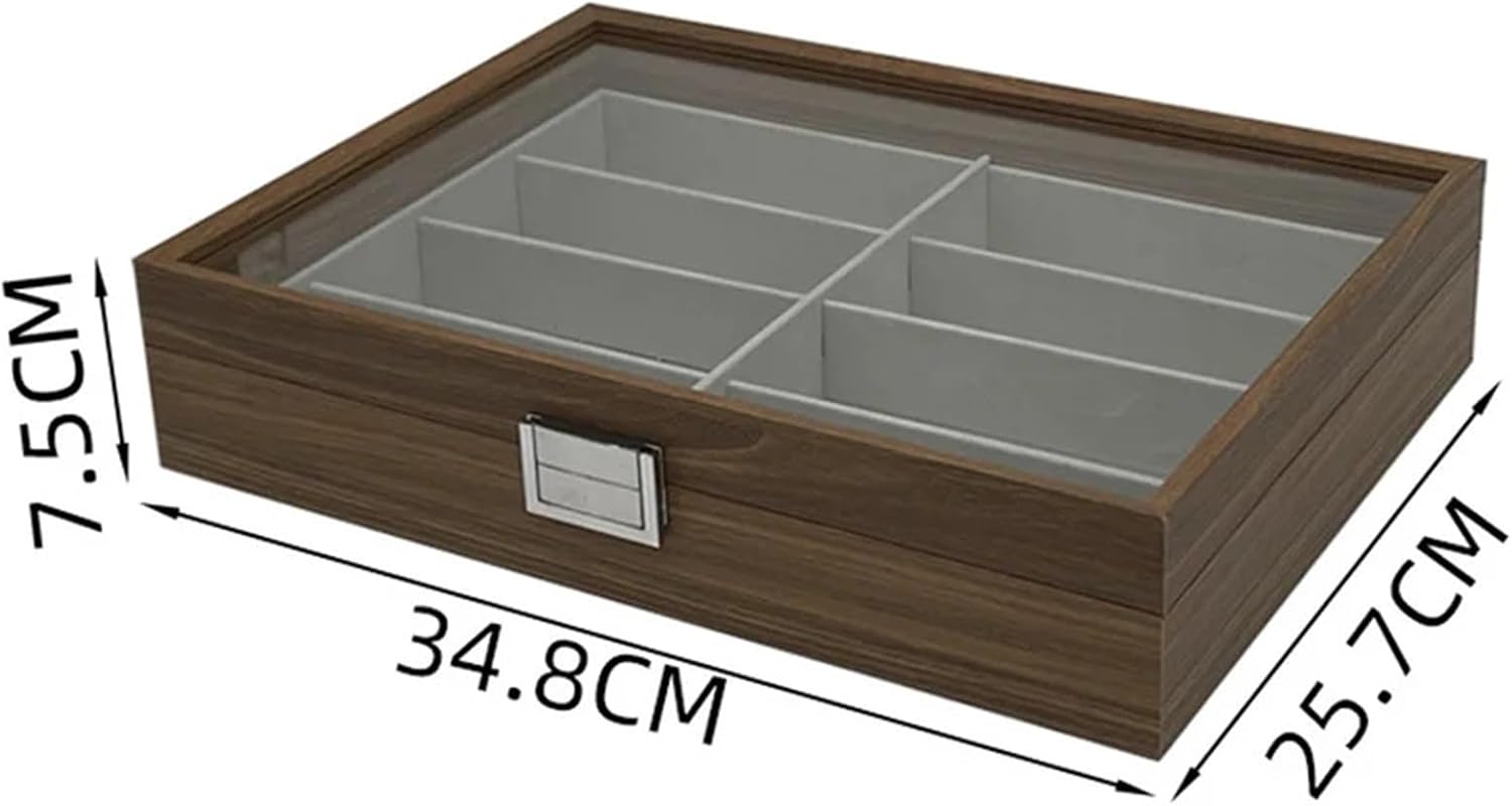 8 Slot Sunglasses Organizer Box Wooden Glasses Storage Case Eyewear Display For Multiple Glasses