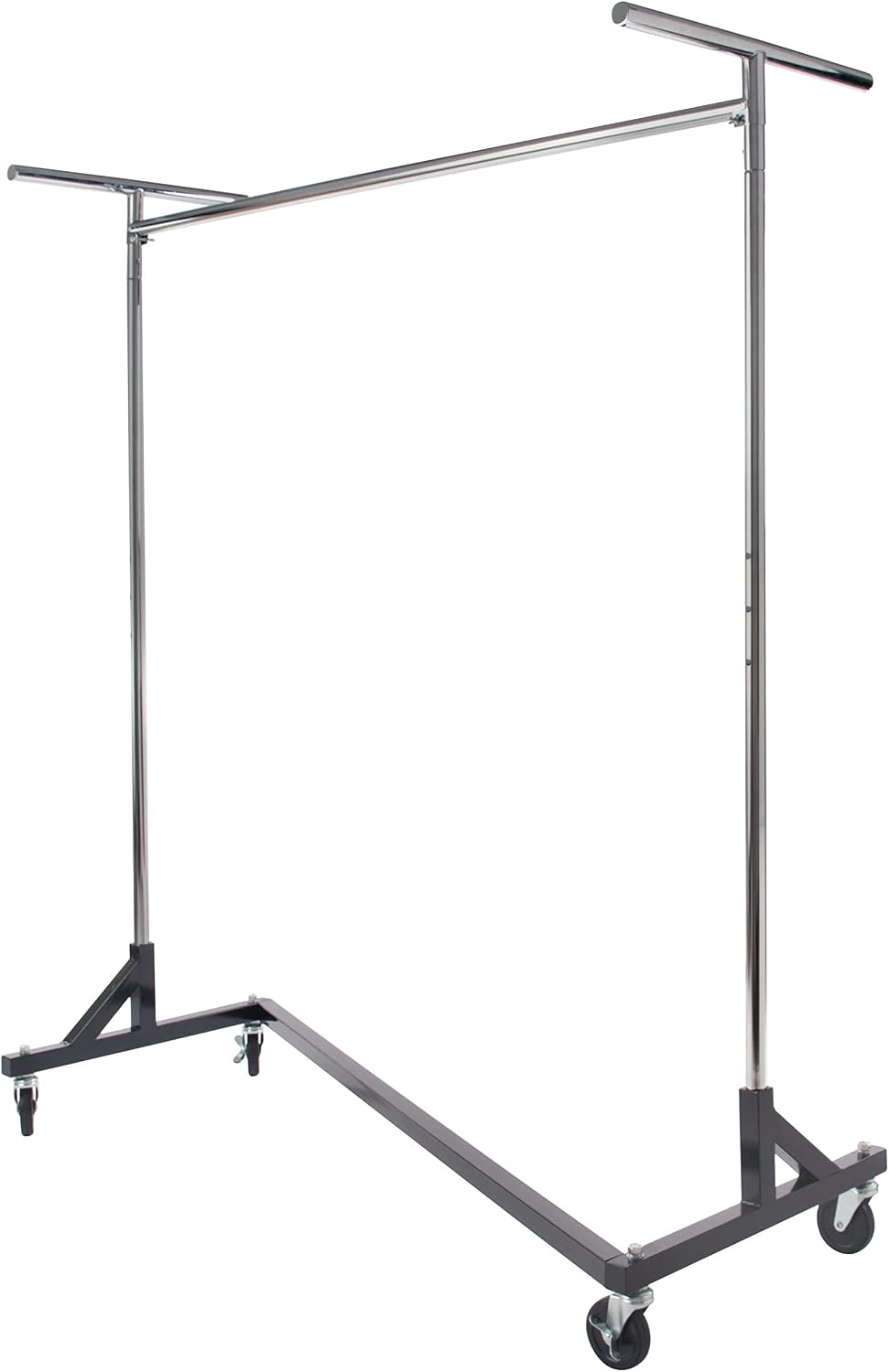Econoco Commercial Garment Rack - Rolling Clothes Rack, Heavy Duty (Z Rack with Garment Cover, Black)
