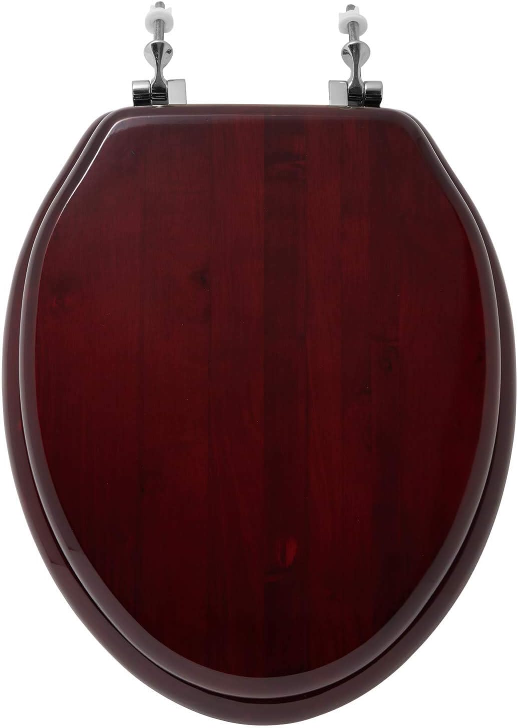 Signature Hardware 153867 Luxury Mahogany Oak Elongated Closed-Front Toilet Seat
