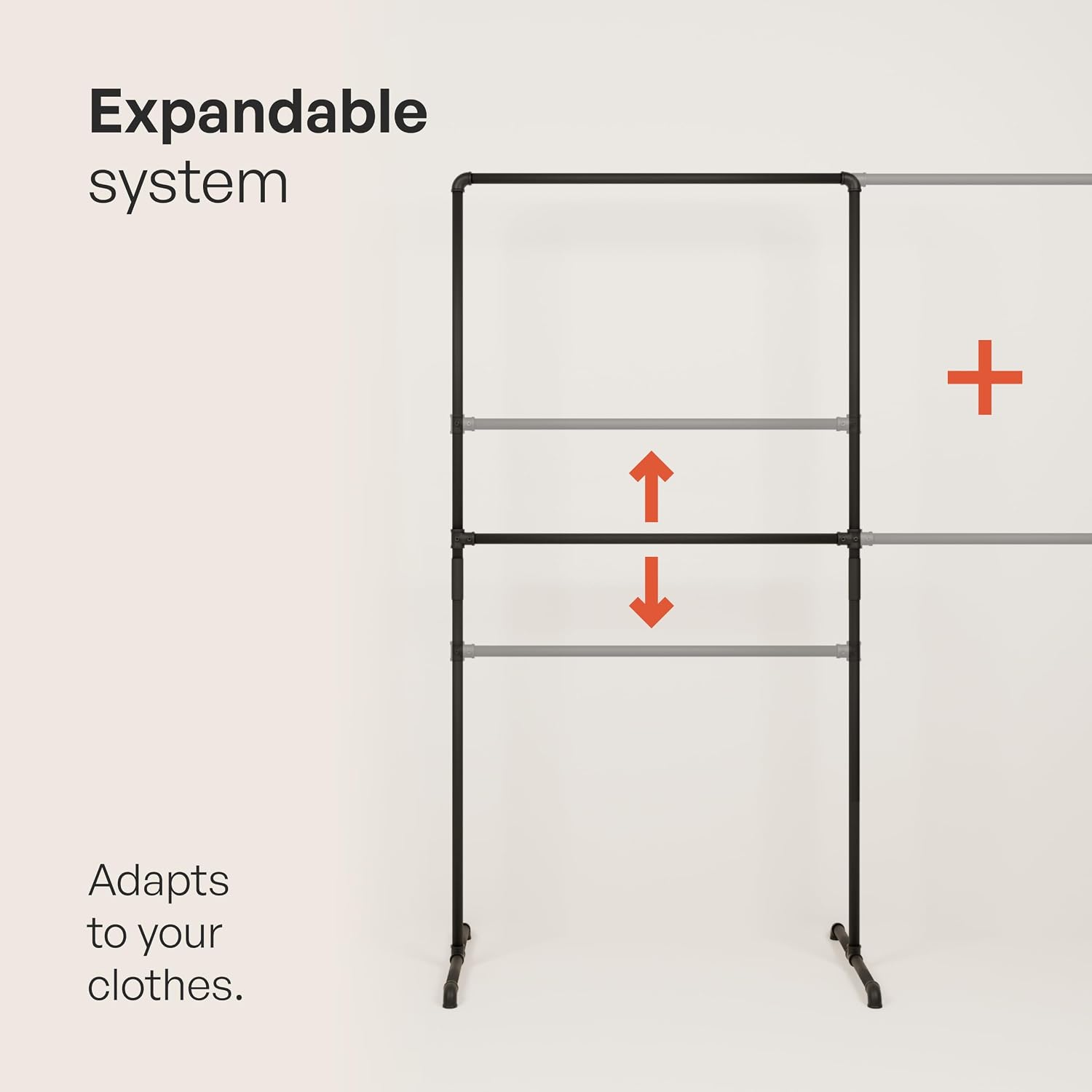 pamo Industrial Pipe Clothing Rack - 130 lbs Capacity - Portable & Free Standing Clothes Rack with Wheels, Walk In Closet for Wardrobe