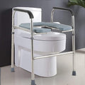 Bedside Commode,Toilet Seat with Handles Folding Commode Chair Stainless Steel with arms Lightweight Camp Toilet seat Perfect for Trips