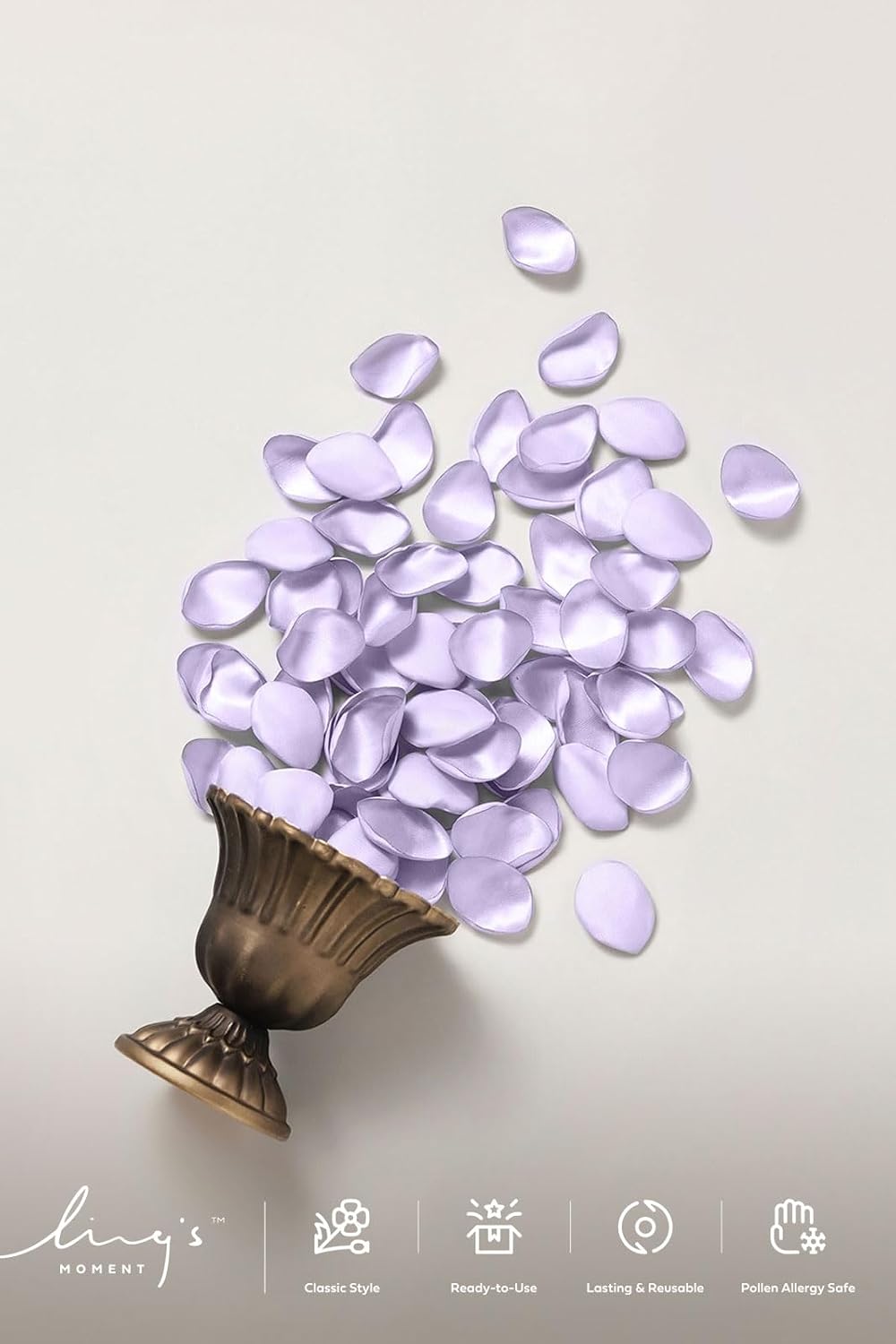 Ling's moment Wedding Artificial Flowers Package, Bridal Bouquet, Bridesmaid Bouquets, Boutonniere for Men, Rose Petals.Sage Purple Provence
