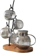 Beverage Serveware Hot and cold kettle glass cold kettle hot water kettle living room home coffee table water cup teapot set Water Carafe(Gris)