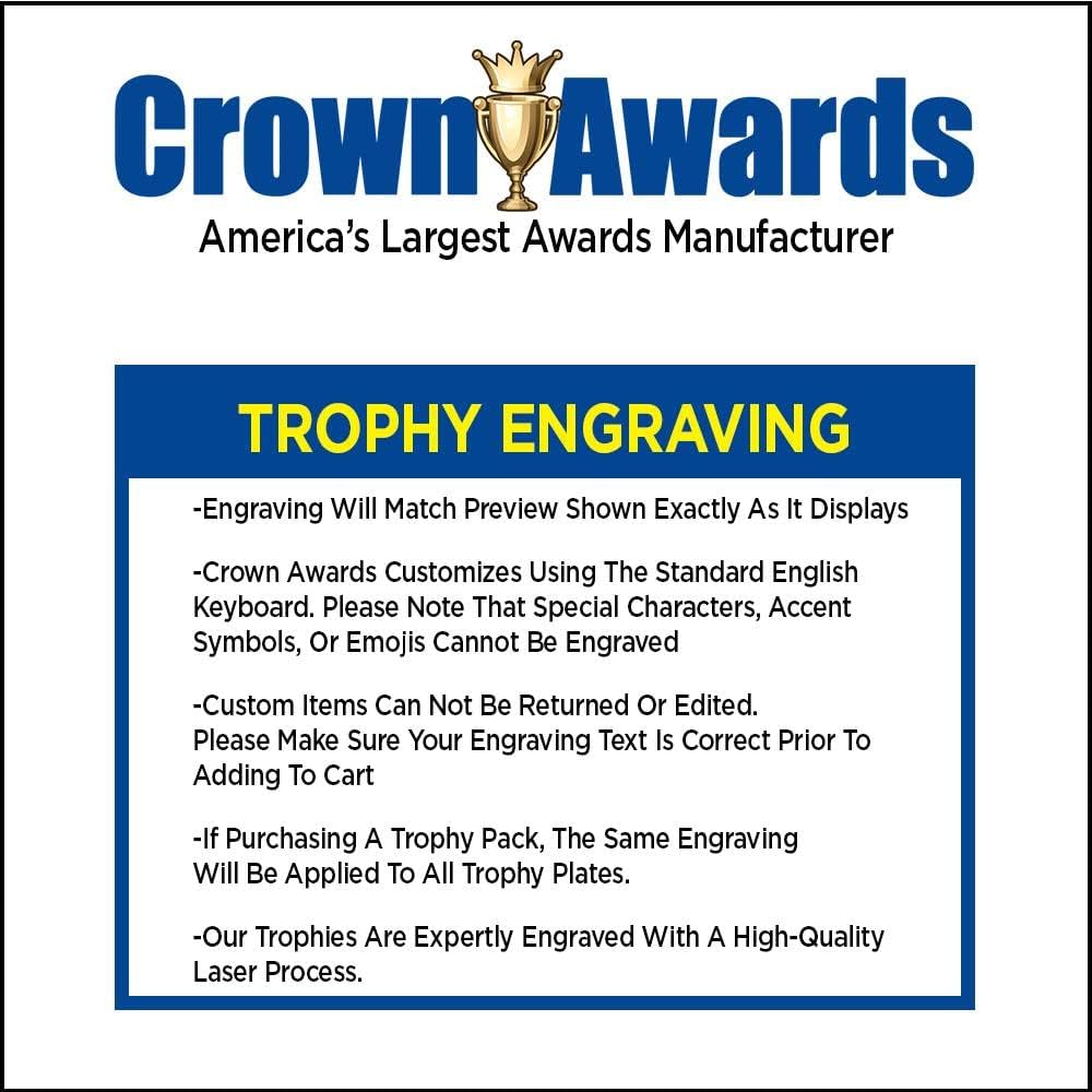 Crown Awards Kindergarten Graduation Trophies with Custom Engraving, 6' Personalized Kids Graduation Trophy On Black Base Prime