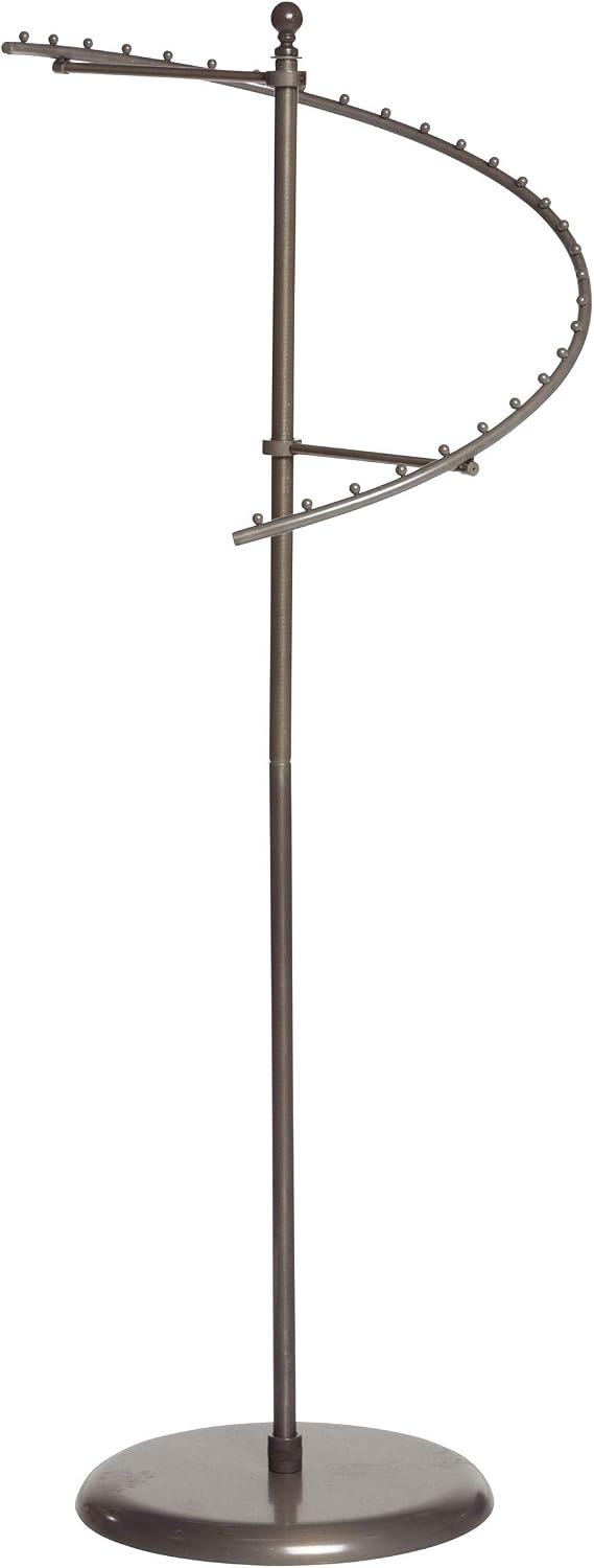 SSWBasics Sleek Raw Steel Spiral Clothing Rack - 29 Ball Retail Clothing Display Stand - 63'H - Boutique Garment and Accessories Display - Stylish Clothing Display Racks for Retail Stores