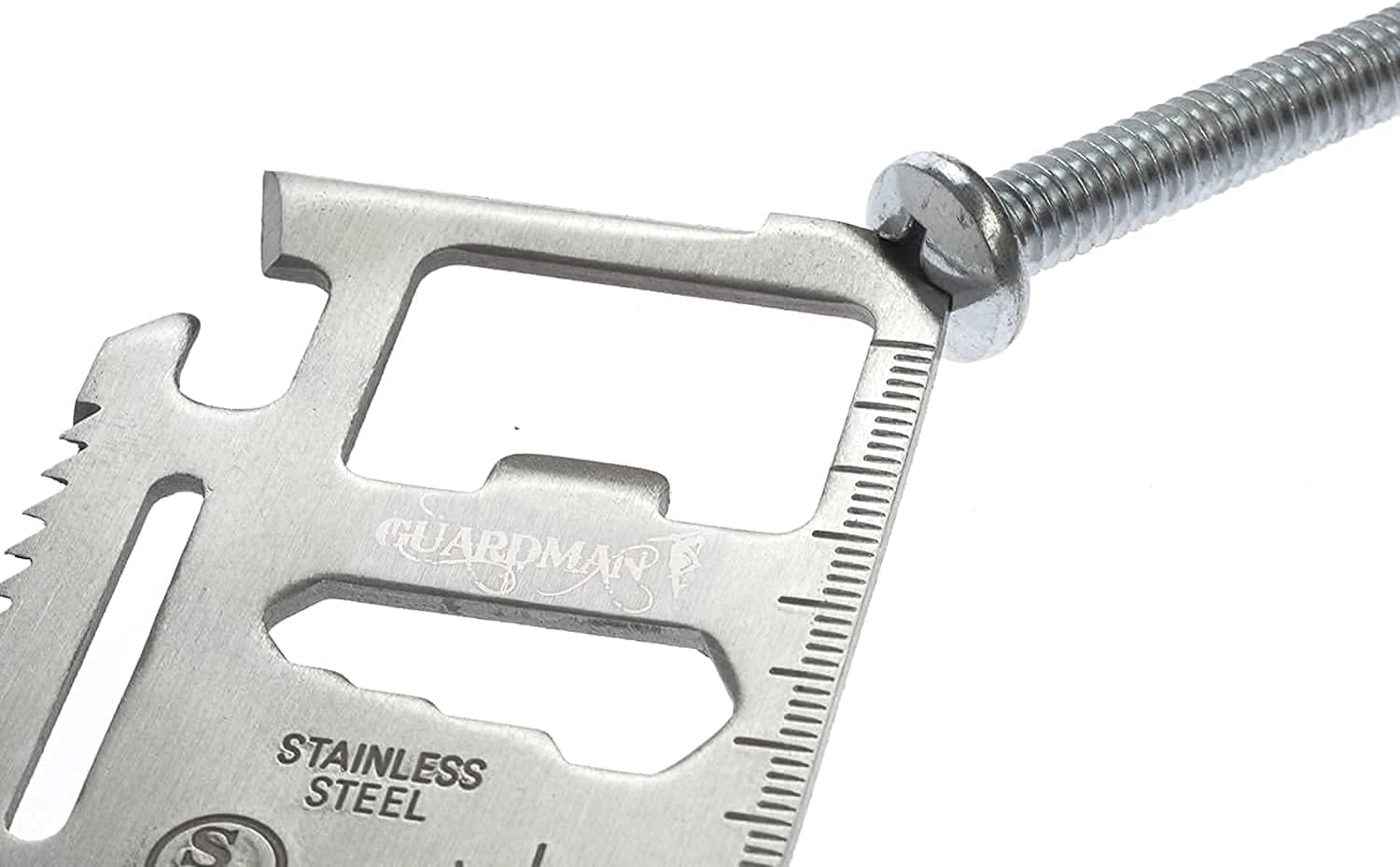 GUARDMAN 11-in-1 Survival Credit Card Multitool – Fathers Day Stocking Stuffer Christmas Gift - Multipurpose Tactical Wallet Tool With Bottle Opener, Survival Knife For Men Birthday Dad - 100 Pack