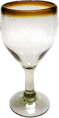 Amber Rim 7 oz Small Wine Glasses (set of 6), Recycled Glass, Lead-free, Toxin-Free (7oz Small Wine)
