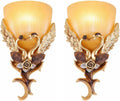 European Wall Sconces Antique Gold Light Fixtures Vintage Wall Lights Creative Resin Peacock Shape Design Frosted Glass Lamp Shade Indoor Deco Wall Lighting for Living Room Hallway