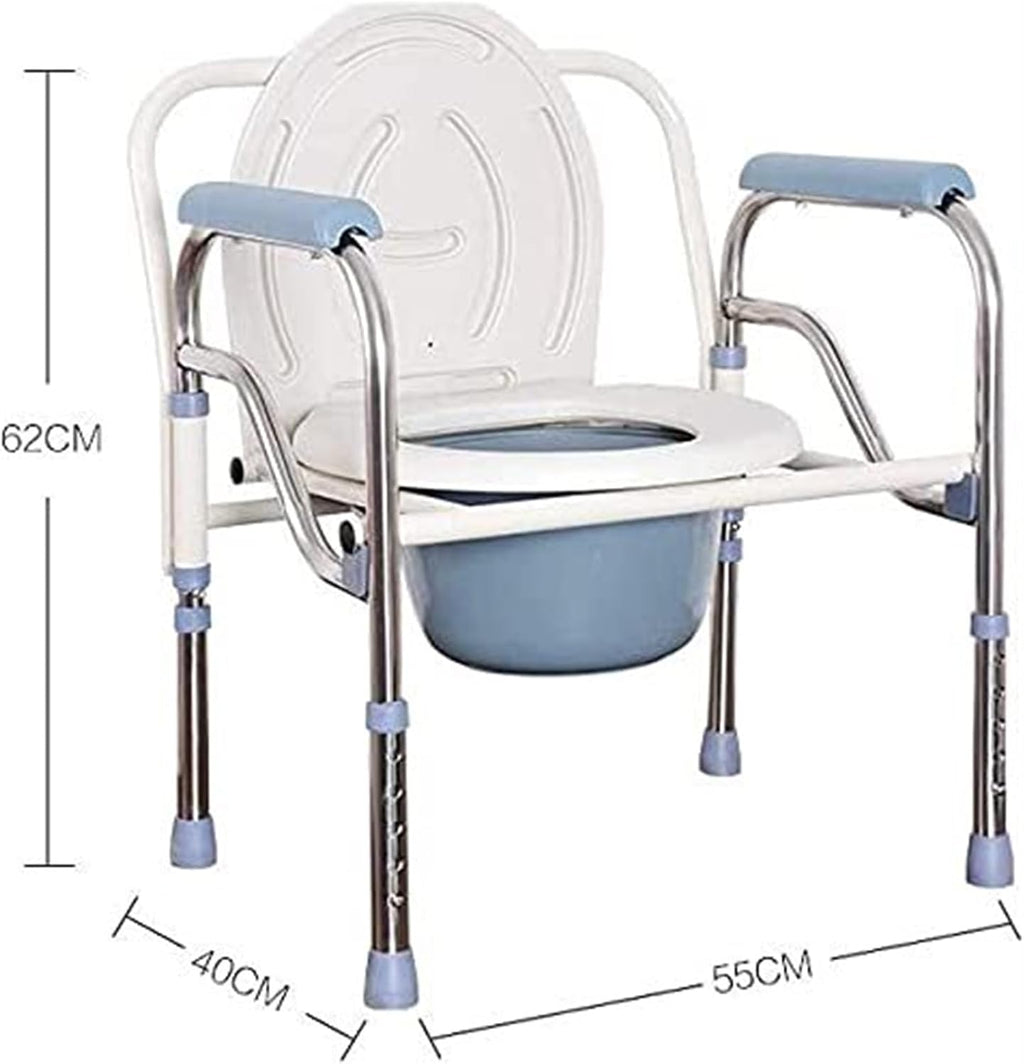 Commode Chair,Toilet Chair Toilet Seat Riser with Handles - Folding Bedside Commode Chair, Raised Toilet Seat with Padded Arms for Handicapped