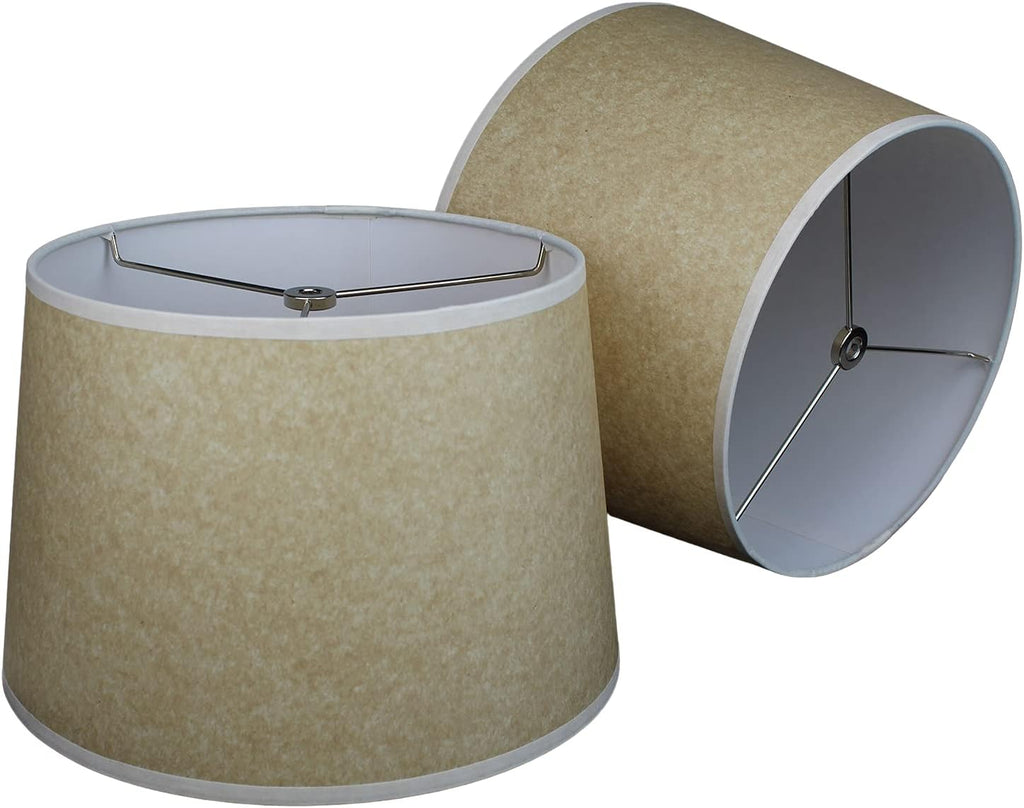 FenchelShades.com Set of 2 Lampshades 10' Top Diameter x 12' Bottom Diameter x 8' Slant Height with Washer (Spider) Attachment. Attaches to Lamps with an existing Harp (not included) (Onion Natural)