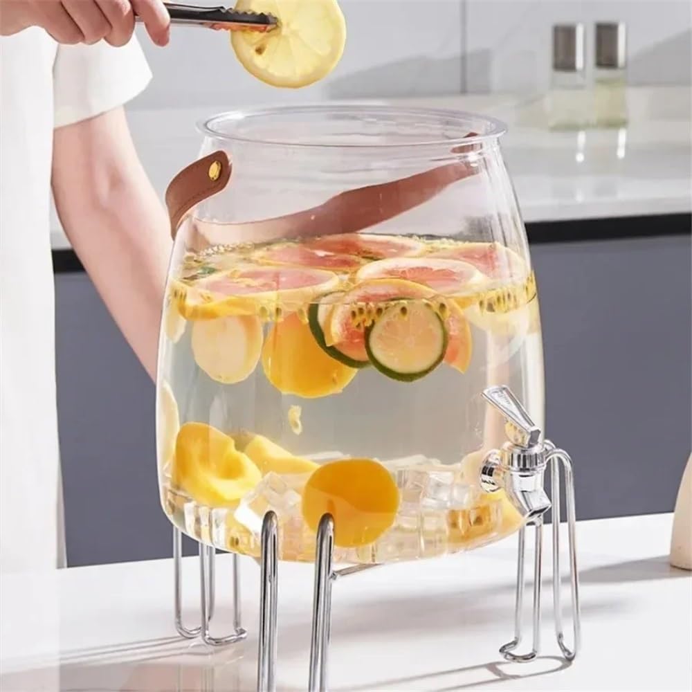 Beverage Serveware 3/5/9L Water Pitcher Large Capacity Kettle Multifunctional With Lid Teapot Water Bucket Kitchen Cold Storage Container Jug Water Carafe(Large)