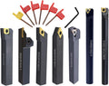 7Sets of 16MM CNC Lathe Turning Tool Holder Boring Bar with Applicable Inserts and Wrenches Set for Turning Threading(7Sets for AL Durable)