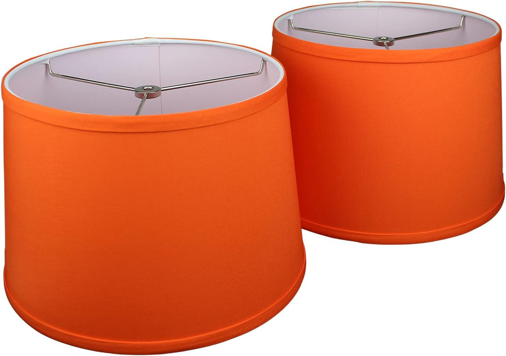 FenchelShades.com Set of 2 Lampshades 10' Top Diameter x 12' Bottom Diameter x 8' Slant Height with Washer (Spider) Attachment. Attaches to Lamps with an existing Harp -not included (Linen Carrot)