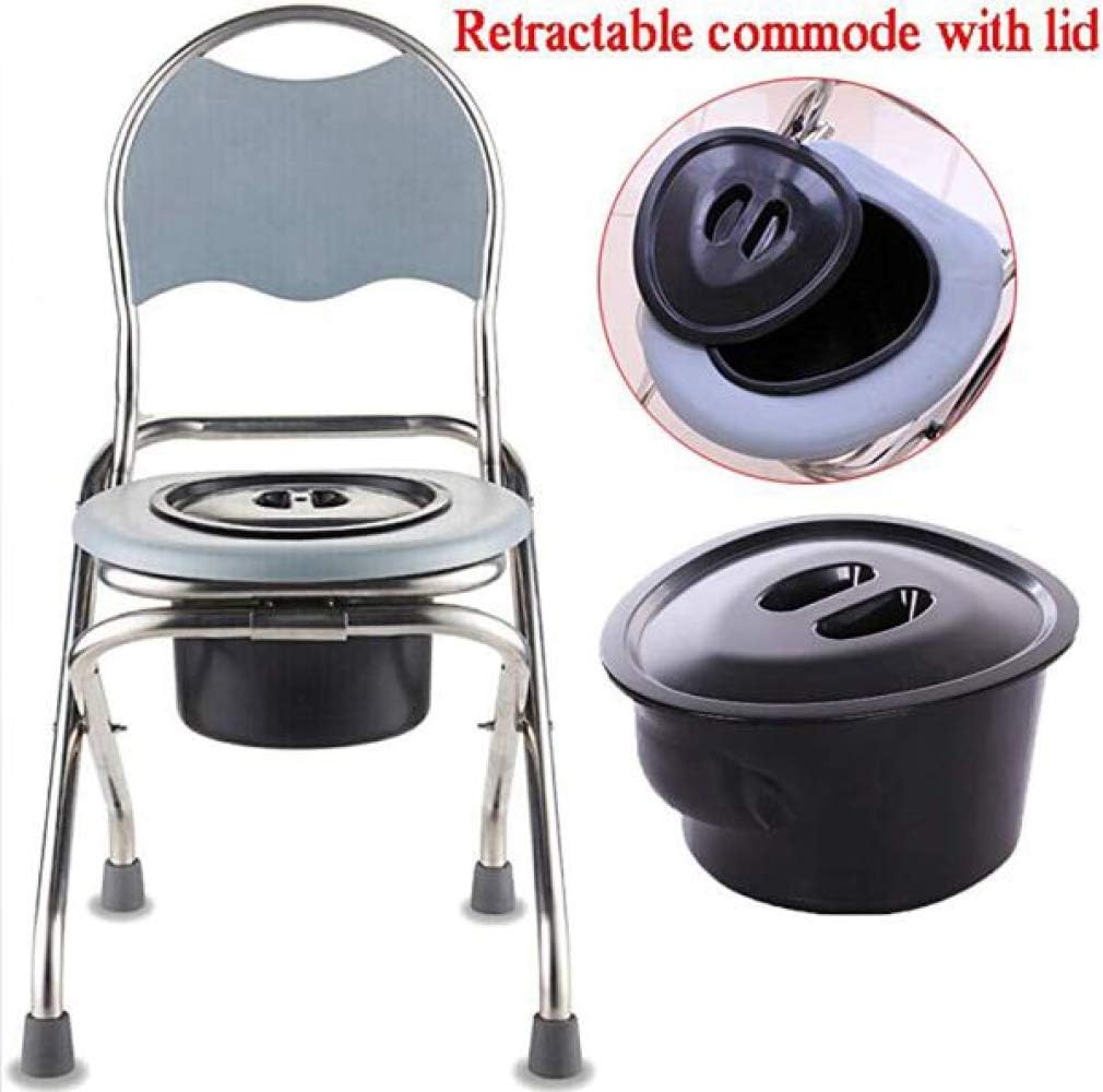 Commode Chair Toilet Chair Multifunctional Folding Commode Chair Handicap Toilet Seat Toilet Frames for The Elderly Mobile Toilet Seat Chair Set Toilet Safety Frame Heavy Duty for Adults
