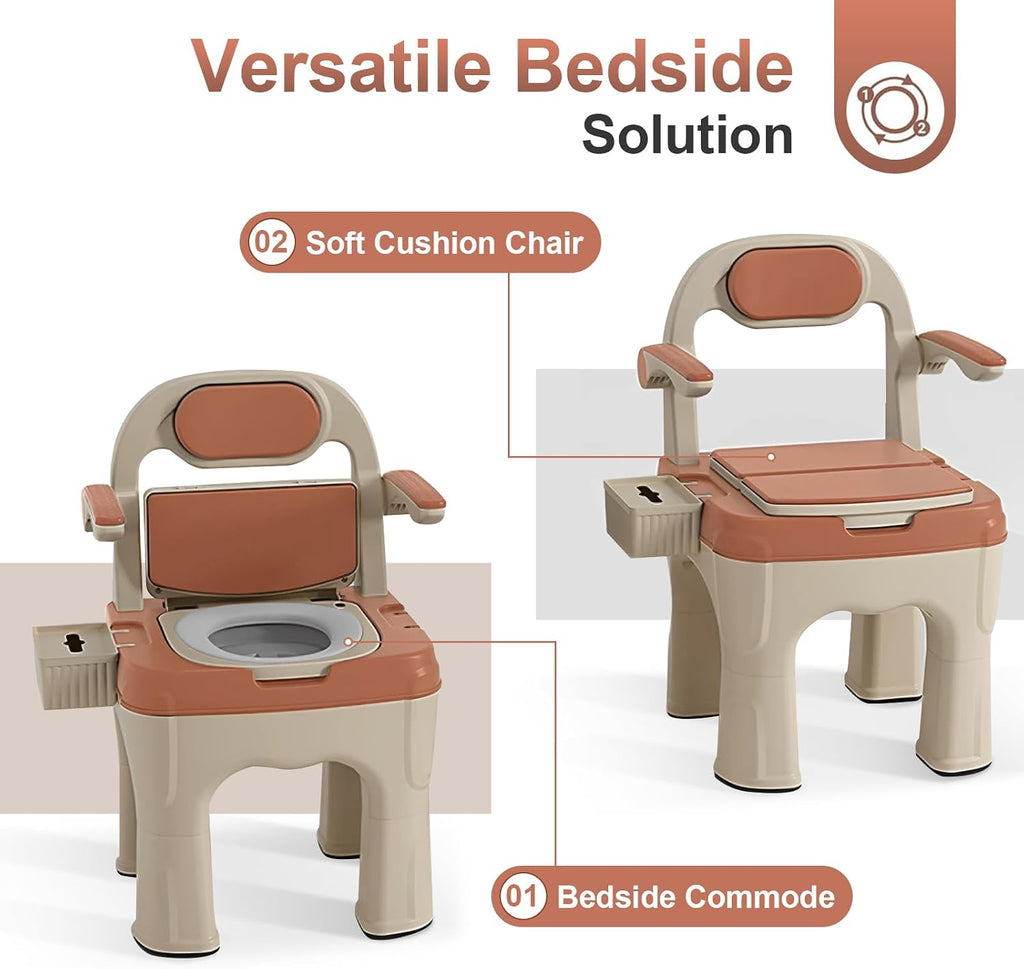 Adjustable Bedside Commode Chair for Seniors and Disabilities Ultra Wide Seat Up to 660 Lbs Capacity Height Adjustable Toilet Chair for Elderly and Disabled Blue Upgrade