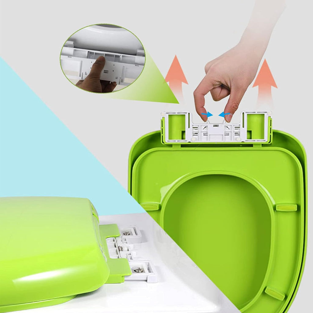 Toilet Seat One Colorful Soft Close Toilet Seat with Quick Release Bathroom Oval New Slow Close(Green)