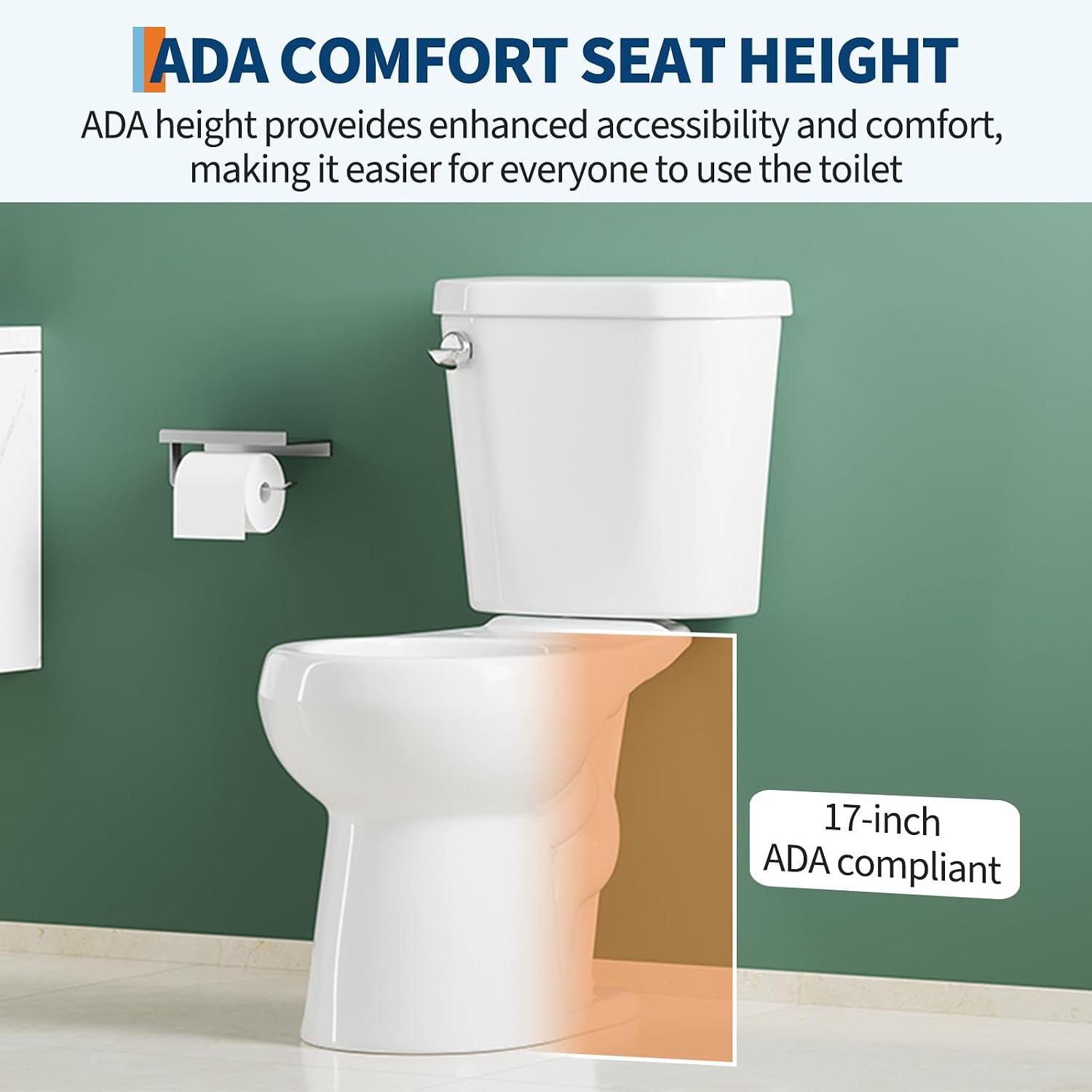 17' Round Toilet Bowl Only – Upgraded Power Flush, Single Side Handle, Includes Tank Hardware, No Seat – Ideal for Small Powder Room or Senior Bathroom Replacement