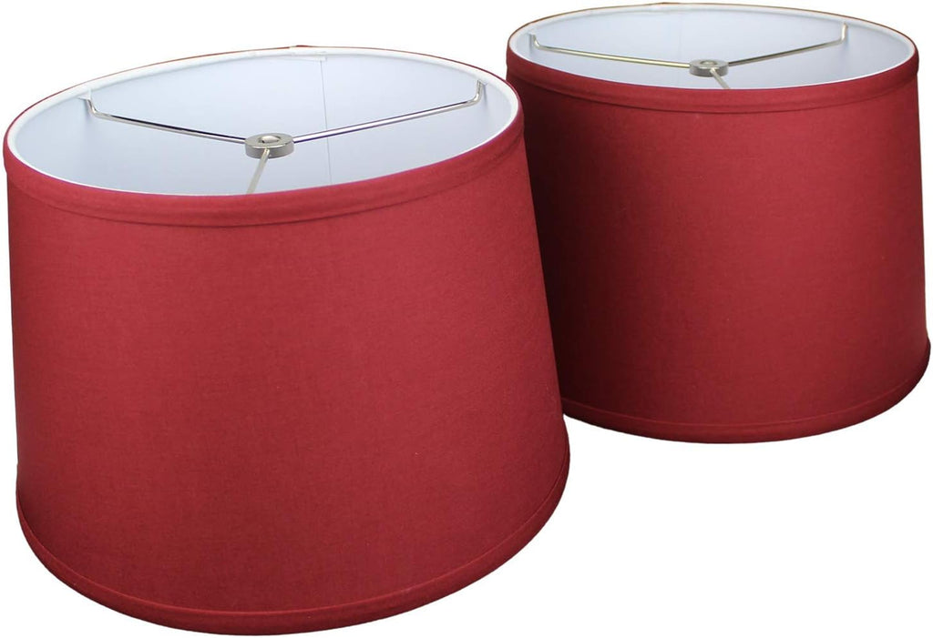 FenchelShades.com Set of 2 Lampshades 10' Top Diameter x 12' Bottom Diameter x 8' Slant Height with Washer (Spider) Attachment. Attaches to Lamps with an existing Harp (not included) (Linen Brick)
