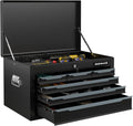 IRONMAX Small Tool Box, 24' Lockable Steel Toolbox with 6 Drawers & Top Tray, Heavy Duty Tool Chest Cabinet Storage Organizer for Garage, Workshop, Repair Shop, Warehouse (Black)