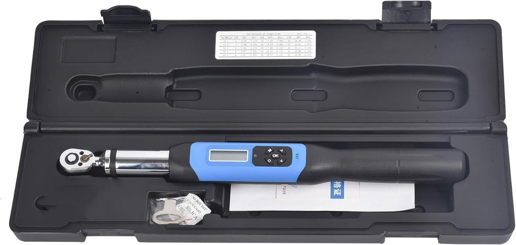 Digital Torque Wrench Electronic Torque Spanner Wrench 1/4 Inch Drive with Max. Operating Range 30N.m/22.12ft.lb/265.5in.lb/305.91kgf.cm Peak Hold And Real Time Mode