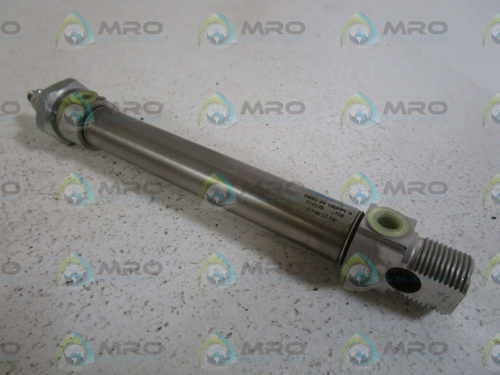FESTO DSNU-20-100-PPV-A 0.125 INCH NPT Ports, 0.7874 INCH BORE, 10 BAR MAX Pressure, -20 to 80C Temp Range, 3.9370 Stroke, Double Acting, DSNU Series, Pneumatic Cylinder