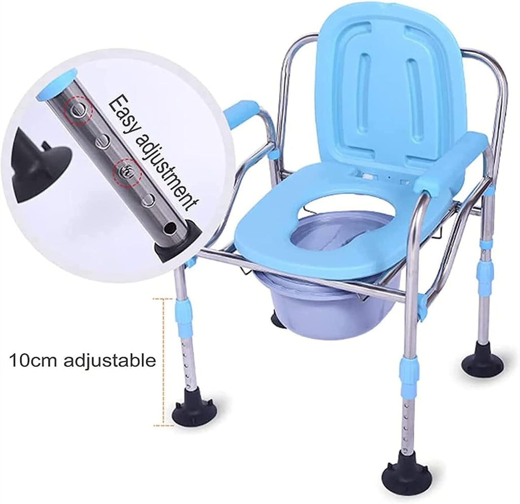 Shower Stool Bath Chair Toilet Seat Heavy Duty Drop Arm Bariatric Commode Homecare Toilet Chair with Arms and Bathroom Safety Frame for Elderly,Adults Adjustable Seat Height Easy Transfer
