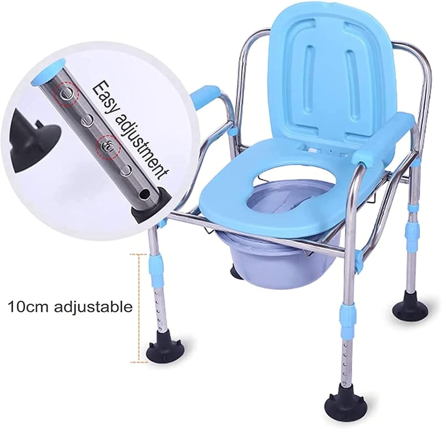 Shower Stool Bath Chair Toilet Seat Heavy Duty Drop Arm Bariatric Commode Homecare Toilet Chair with Arms and Bathroom Safety Frame for Elderly,Adults Adjustable Seat Height Easy Transfer