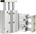 1pcs Series Thin Cylinder with Rod Bore 12 16 20 25mm Three Axis Three Bar Stroke10 15 50 75 150 250mm Double Pneumatic Cylinder(Stroke 25mm,MGPM25 (Bore 25mm))