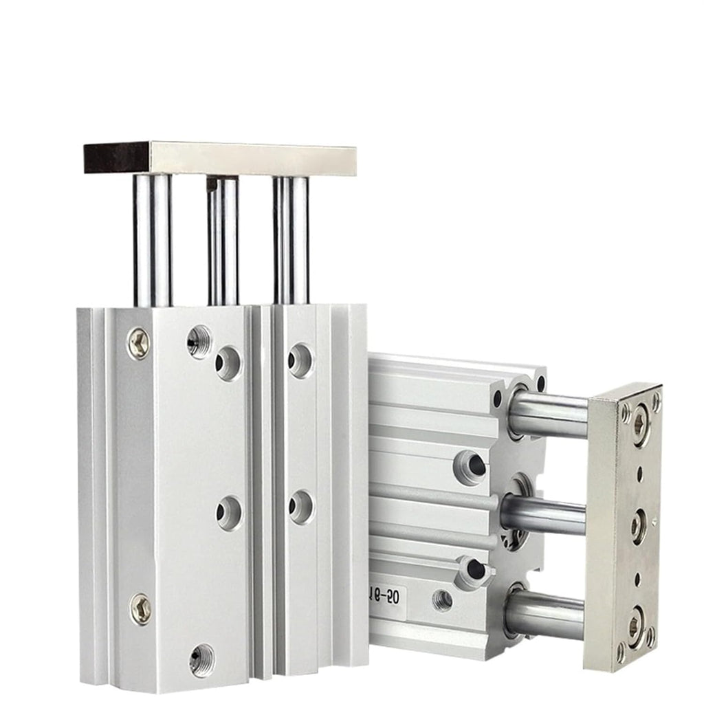 1pcs Series Thin Cylinder with Rod Bore 12 16 20 25mm Three Axis Three Bar Stroke10 15 50 75 150 250mm Double Pneumatic Cylinder(Stroke 100mm,MGPM25 (Bore 25mm))