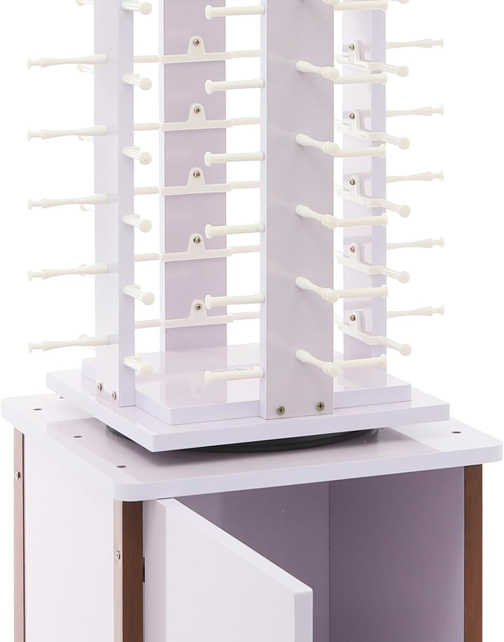72 Pairs Sunglass Display Stand Retail 360° Rotating Glasses Holder Rack, Freestanding Sunglasses Holder Organizer with Rolling Storage Cabinet (Lilac)
