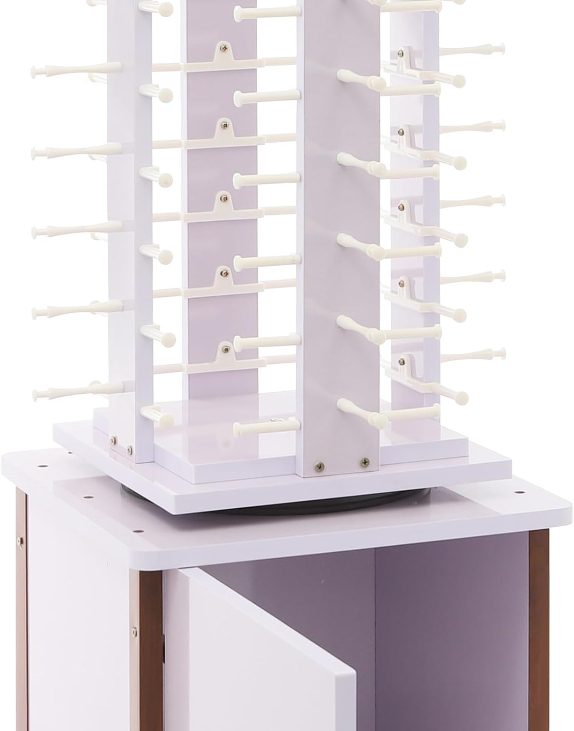 72 Pairs Sunglass Display Stand Retail 360° Rotating Glasses Holder Rack, Freestanding Sunglasses Holder Organizer with Rolling Storage Cabinet (Lilac)