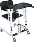 Patient Lift Transfer Chair - Heavy Duty Shower Commode Chair with Toilet Safety Frame (Black/Dual A)