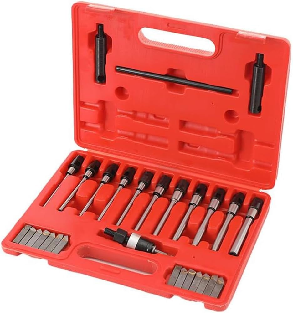 Valve Seat Reamer Repair Tool for 22-63mm Carbide Valve Cutting Tool, 29 Pcs Universal Boring Cutter Valve Repair Tools with 15°-90° Blades Black,1