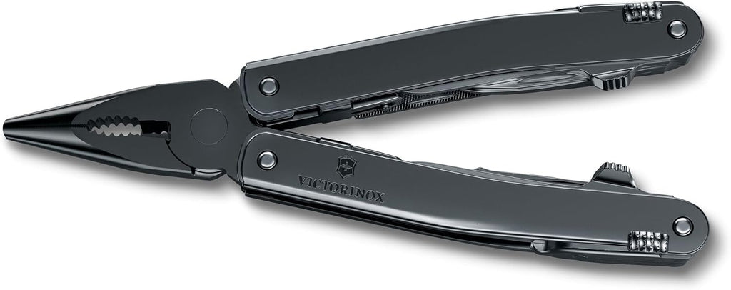 Victorinox Swiss Tool Spirit MXBS Swiss Army Knife, 24 Lockable Functions Swiss Made Multitool with Large Blade, Pliers and Wire Cutter - Black with Nylon Pouch