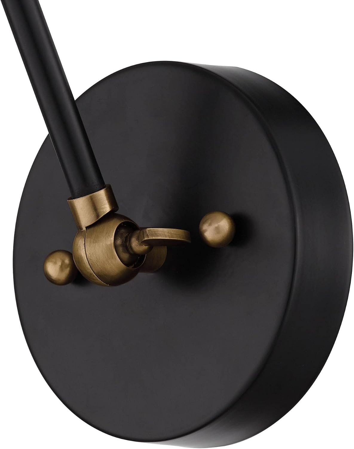 360 Lighting Wray Modern Wall Lamps Set of 2 Rich Black Brass Hardwired 7 1/4' Fixture Adjustable Arm Metal Cone Shade for Bedroom Bathroom Vanity House Reading Living Room Home Hallway