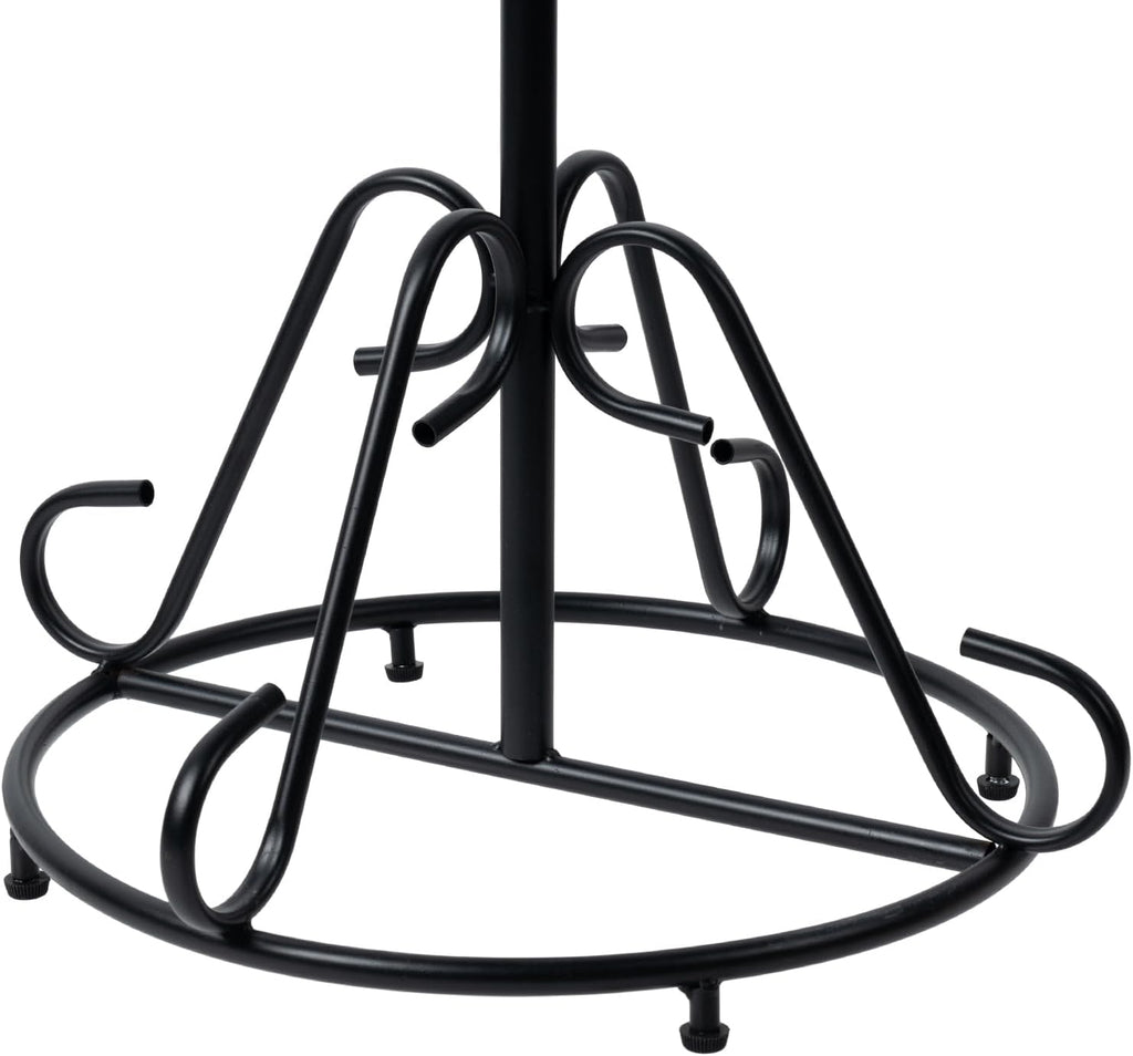 MyGift Black Metal Freestanding Scarf Holder Stand and Belt Display Organizer with 25 Rings and Spiral Design, Decorative Shawl and Scarves Rack