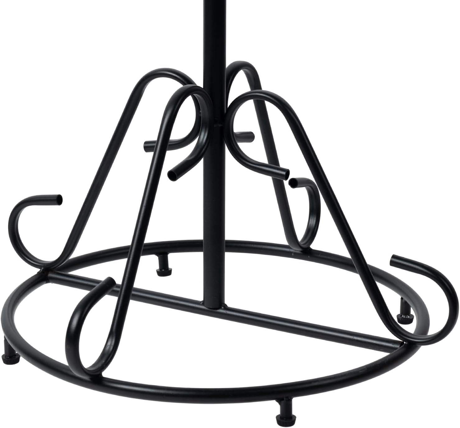 MyGift Black Metal Freestanding Scarf Holder Stand and Belt Display Organizer with 25 Rings and Spiral Design, Decorative Shawl and Scarves Rack