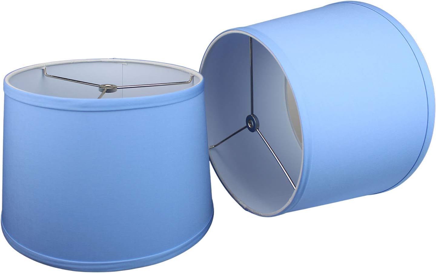 FenchelShades.com Set of 2 Lampshades 10' Top Diameter x 12' Bottom Diameter x 8' Slant Height with Washer (Spider) Attachment. Attaches to Lamps with an existing Harp (not included) (Periwinkle)
