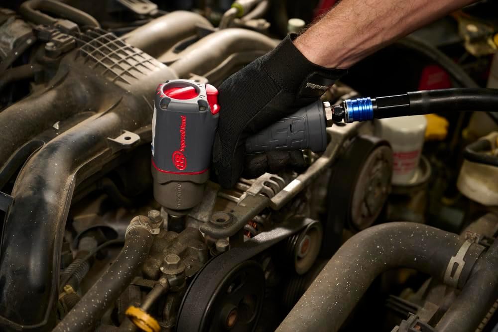 Ingersoll Rand 2115TiMAX 3/8' Air Impact Wrench, 300 ft-lbs Torque, Titanium Hammer Case, Friction Ring Retainer, Pistol