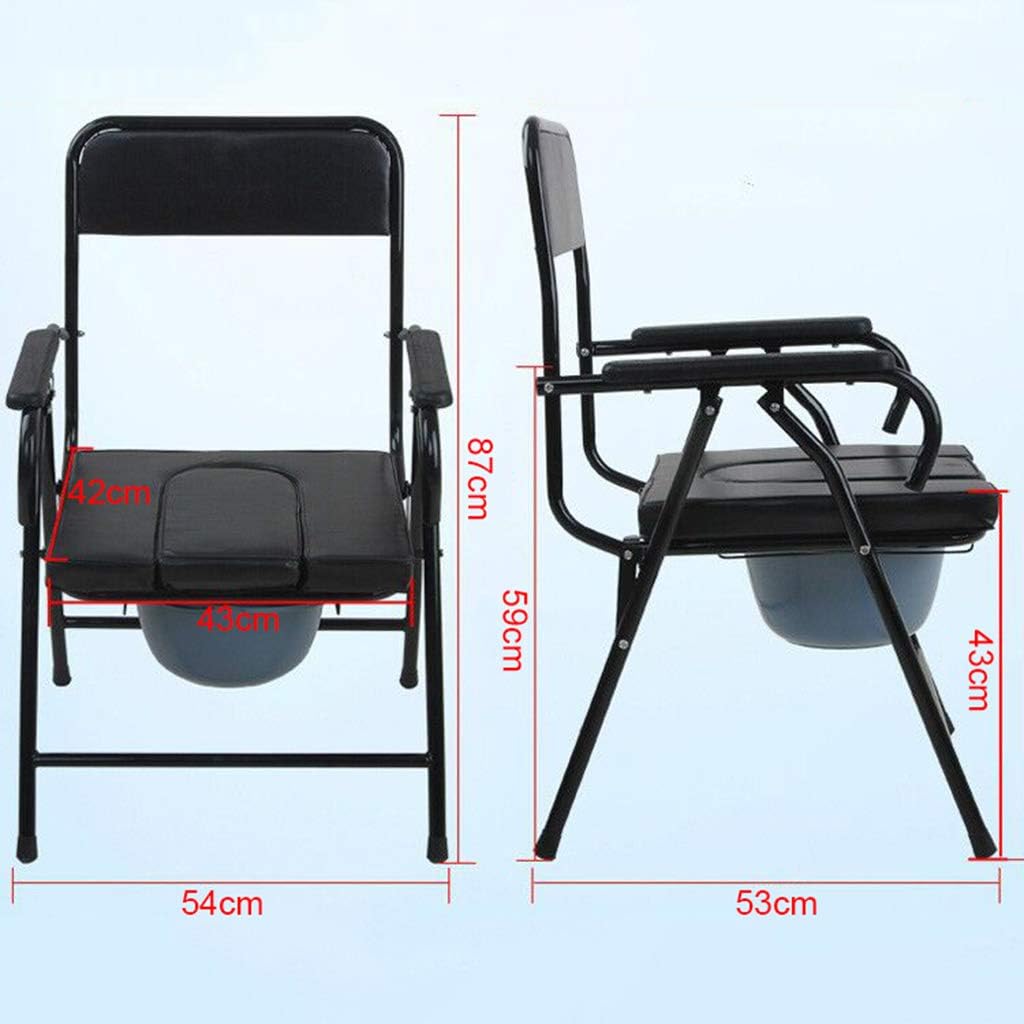 Commode Chair Folding Commode Chairs - Heavy-Duty Bedside Potty Chair for Adults, Handicap Toilet Seat with Handles Bathroom Shower Chairs