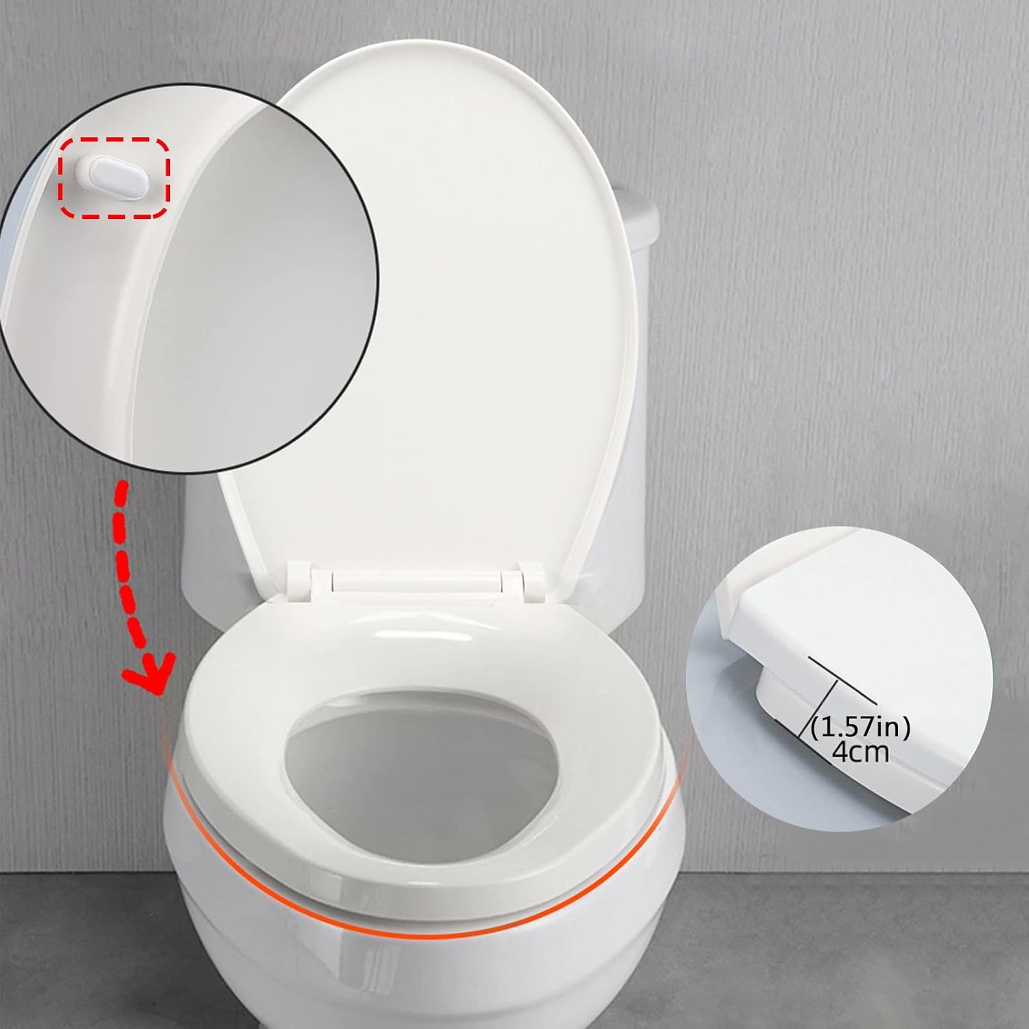 Toilet Seat Toilet Seat White Soft Close, Simple Top Fixing, Oval Shape Toilet Lid Loo Seat(Flower and Bird)