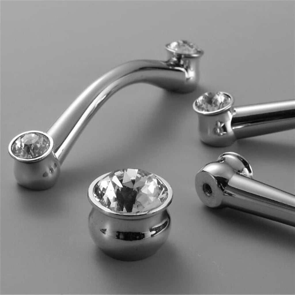 Cabinet Handles Kitchen Hardware 6 PCS Luxury Diamond Crystal Handles Alloy Kitchen Dresser Cabinet Handles Door Knobs Furniture Hardware Cabinet pulls Kitchen Cabinet Handles ( Color : 6729-knob )