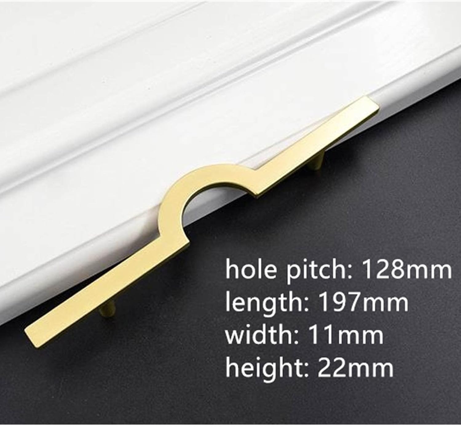 TOMYEUS Cabinet Handles Kitchen Hardware 10 Pcs Chinese Style Solid Zinc Alloy Brushed Gold Handle Cabinet Drawer Knob Door Pull Chinese Style Half Moon Cabinet pulls Kitchen Cabinet Handles