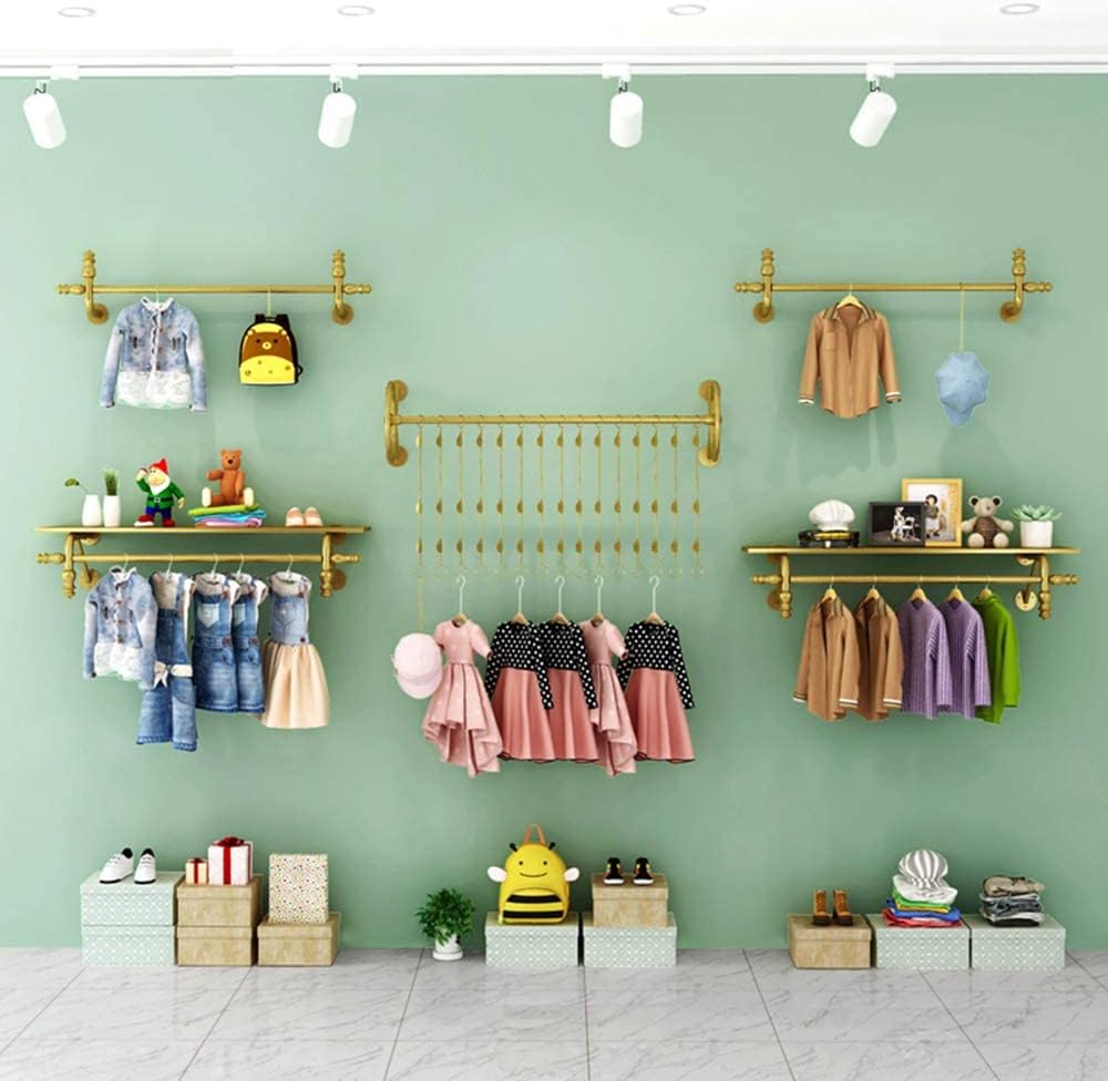 Exquisite Clothes Rail Rack Metal Retail Clothing Garment Racks Display Rod, Clothing Store Display Rack Ceiling Hanger, Women'S Clothing Store Shelves Display Hangers/C/(C-100Cm)