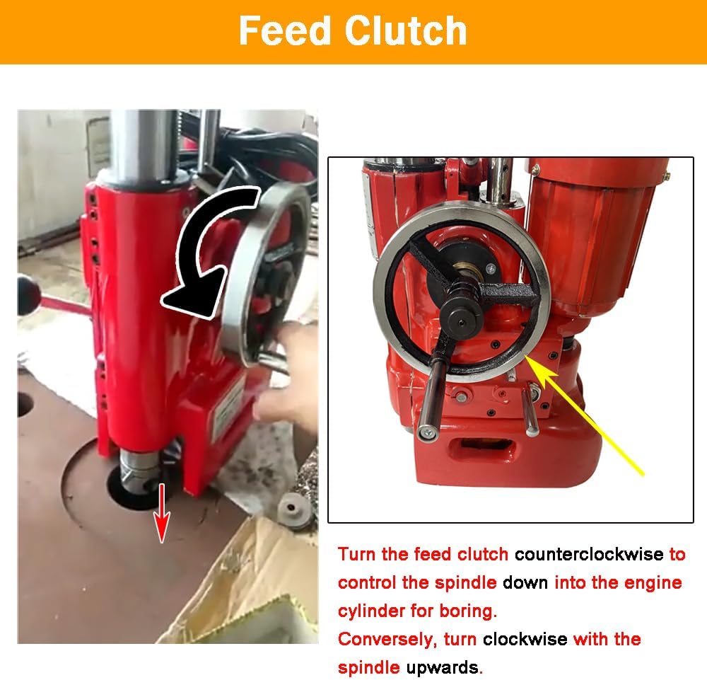 220V Professional Cylinder Boring Machine Honing Cylinder Repair Equipment with Max 11.8' Depth & 2.6-5.56' Boring Diameter Engine Rebuilding Borer ideal for Auto & Motorcycle Engine Repair