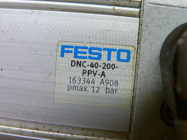 FESTO DNC-40-200-PPV-A (163344), 0.6-12 BAR, 200 MM Stroke, 40 MM BORE, Double-Acting, G1/4 Pneumatic Connection, ISO Cylinder, M12X1.25 Rod Thread, Pneumatic, Cushioning; Adjustable AT Both